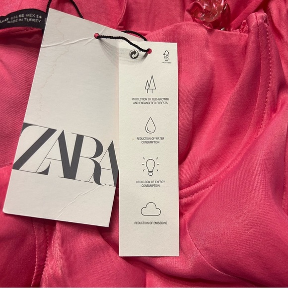 *NWT* Zara Satin Corsetry-Inspired Mini Dress in Pink, Size XS, Sleeveless - Picture 9 of 10
